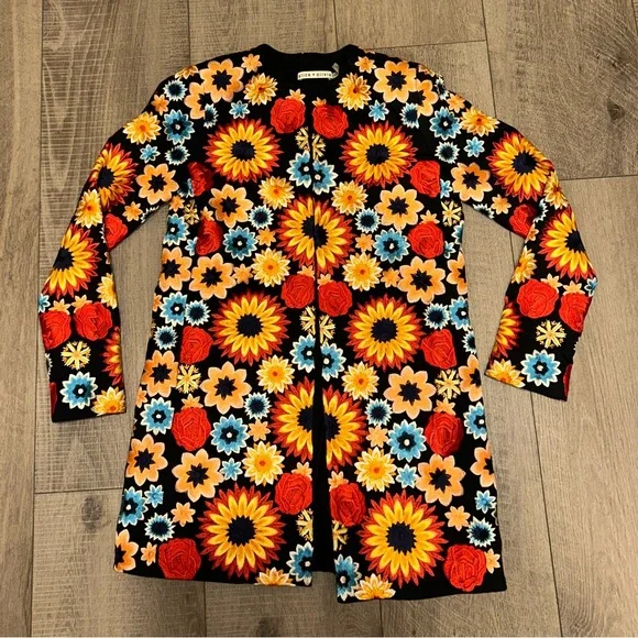 Alice + Olivia Rory Embroidered Long Jacket and Sherri Floral Embroidered Shorts - Picture 8 of 13